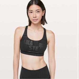 🍋🍋Lululemon Black Energy Sports Bra * Manifesto Limited Addition in EUC🍋🍋